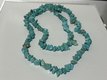 Boyunbağılar: Təbii firuzə daşlı boyunbağı. Uzunluğu 80 sm. - Material: təbii — 8