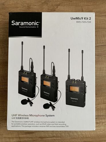 telefon mikrofonları: Saramonic UwMic9 kit 2 - iki nəfərlik simsiz profesional mikrofon