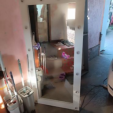 wall mirror: Зеркало напольное с подсветкой (рамка с гнёздами под лампы) - Формат — 1