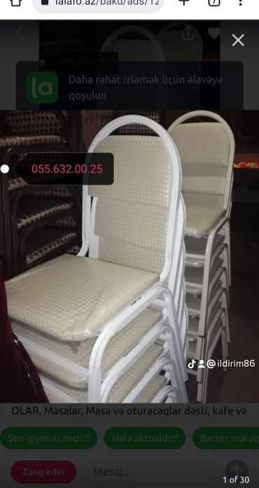 Masa və oturacaq dəstləri: Mətbəx üçün, Yeni, Açılmayan, Kvadrat masa — 8