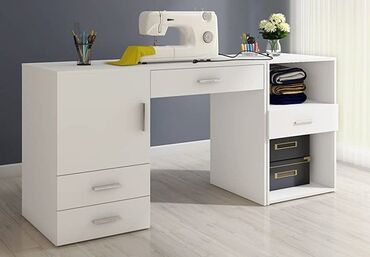 Sifarişlə yazı masaları: Dördbucaq masa, Stulsuz, Polkalı, Siyirməli, Türkiyə, Mat laminat — 21