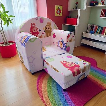 Foteljice: 🌈BAMBI foteljica 🪑Dimenzije:55×45 cm ✨ Sedeći deo: 30×30 cm 🛏️ — 9