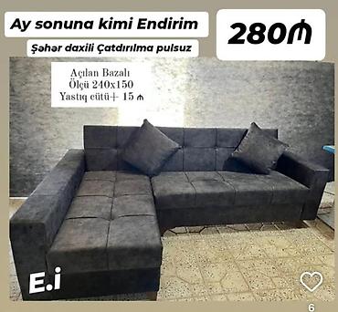Künc divan – açılan, bazalı model - Ölçü: 240×150 sm - Rahat oturma və