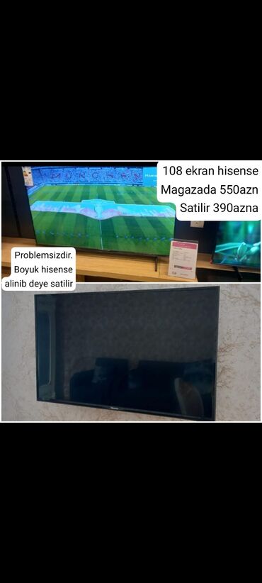 Televizorlar: 109 ekran 550m alınıb 390m satılır problemsizdir F Gəncə şəhər