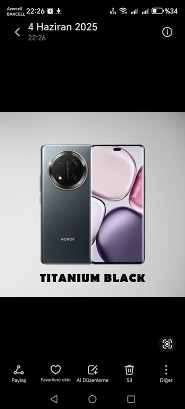 honor 8 qiymeti: Honor X9b, 256 GB, rəng - Qara, Sensor, Barmaq izi, İki sim kartlı