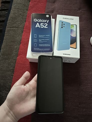 самсунг 9с: Samsung Galaxy A52, Б/у, 256 ГБ, цвет - Голубой, 2 SIM