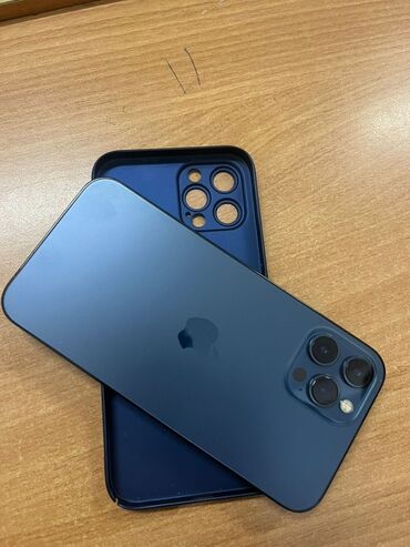 айфон xr вы корпусе: IPhone 12 Pro Max, Колдонулган, 256 ГБ, Pacific Blue, Каптама, 84 %