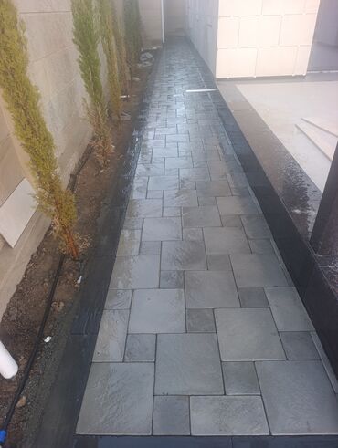Tamet: Tamet döşəmə xidməti – dekorativ beton/daş təməli ilə həyət və giriş — 12