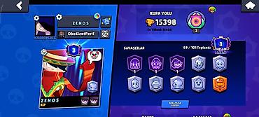 zmz 406: Brawl Stars hesabı – “ZENOS” - Kupa yolu: 15,398 (ən yüksək 15,406) - — 1