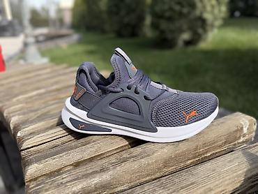 Женская обувь: Кроссовки Puma Softride (серо-оранжевые) - Лёгкий дышащий верх из — 2