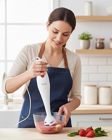 elektrik mühərrik: Naifeo NF-8001A əl blenderi - Güc: 300W - Mühərrik: mis sarğılı — 6
