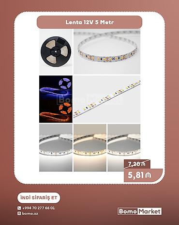 led isiqlar: Lenta LED zolaq – 12V, 5 metr - 5 metrlik rulon formatında fleksibil — 1
