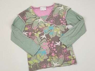 bluzka zielona w kwiaty: Blouse, Next, 4-5 years, 104-110 cm, condition - Satisfying
