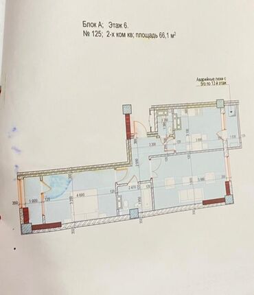 здаються квартири: 2 комнаты, 66 м², Элитка, 6 этаж, ПСО (под самоотделку)