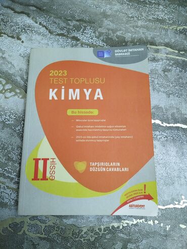riyaziyyat 8 ci sinif derslik pdf yukle: Kimya Testlər 11-ci sinif, DİM, 2-ci hissə, 2023 il