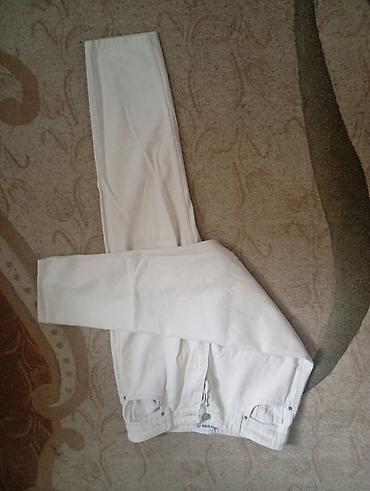 omega 3: Ağ rəngli klassik cins şalvar - Rəng: təmiz ağ - Material: denim — 2