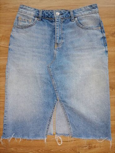teksas mini suknja: S (EU 36), Midi, color - Light blue