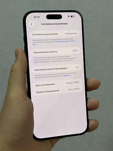 smart king 17 max: IPhone 17 Pro Max, Б/у, 256 ГБ, Синий, Коробка, 100 % — 2