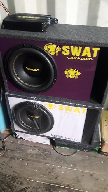 Динамики для авто: Сабвуфер swat mas-12v усилитель моно блок swat короб собранный — 3