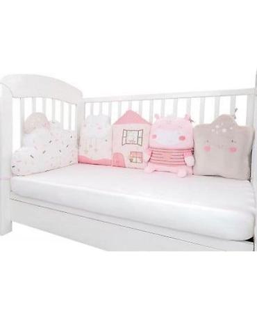 10 cm: KIKKA BOO Ogradica od plišanih jastuka – set 5 pcs „Hippo Dreams“ — 1
