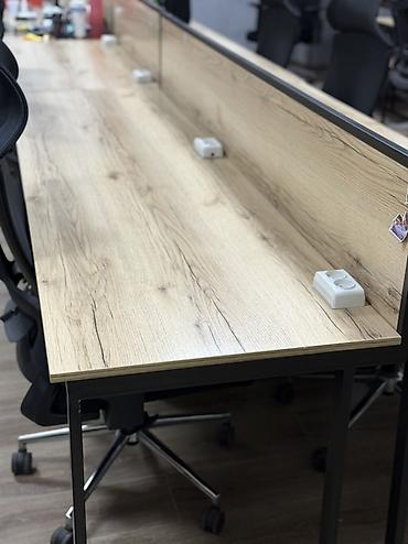 table study: Офисный линейный рабочий стол-бенч с перегородкой и без тоже есть В — 2