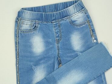 spodnie jeansy na gumce: Jeans, 10 years, 134/140, condition - Good