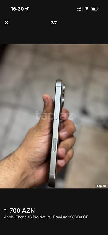 i̇pone 8: IPhone 16 Pro, 128 GB, Natural Titanium — 2