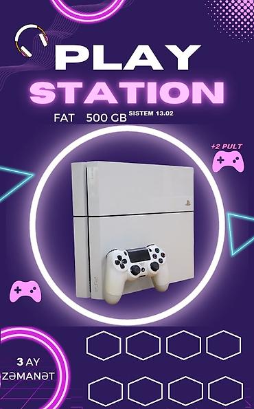 playsation 4 fat model: PlayStation 4 (PS4) FAT – 500 GB, sistem versiyası 13.02 - Rəng: ağ - — 1