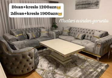Комплекты диванов и кресел: Birbasa istehsalcidan istehsal qiymetine hernov mebellerin