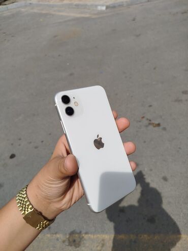 iphone 13 2ci əl: IPhone 11, 128 ГБ, Белый, Гарантия, Face ID