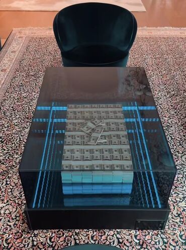 Sifarişlə jurnal masaları: Kvadrat masa, Açılmayan, Təkərsiz, Şüşə — 6