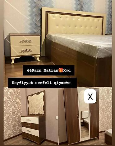 sap: Yataq otağı mebel dəsti Tərkibi: - Yumşaq, düyməli başlıqlı iki — 1