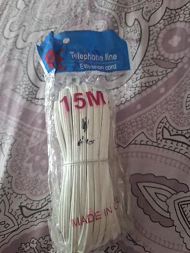 lan kabel 10m: Telefon xətti uzatma kabeli – 15 metr - Növ: Telefon xətti (extension — 1