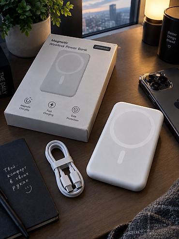 Магнитный беспроводной power bank 20000 mAh - Емкость: 20000 мА·ч —