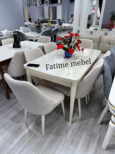 Qonaq otağı üçün, Yeni, Açılan, Dördbucaq masa, 6 stul