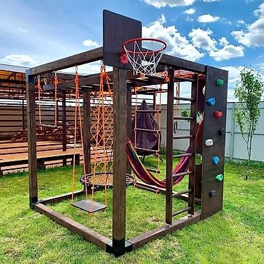 Спорт и отдых: Uşaq üçün açıq hava idman-oyun kompleksi - Material: möhkəm ağac — 6