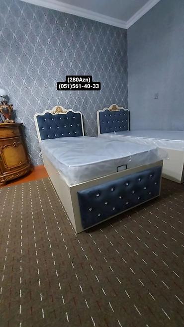 Tək nəfərlik çarpayı - Klassik dizayn: Ağ rəngli korpus, qızılı lalafo.az -da — 2 Tək nəfərlik çarpayı - Klassik dizayn: Ağ rəngli korpus, qızılı — 2