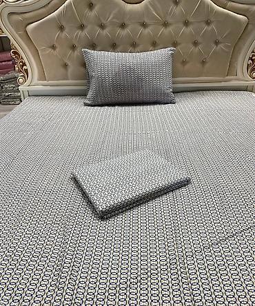 Комплекты постельного белья: Комплект постельного белья с принтом клетку, выполненный в синих и — 32