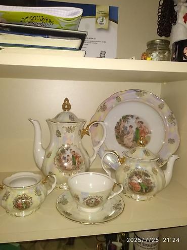 tefal caydan: Çay dəsti, rəng - Qızılı, Farfor — 1