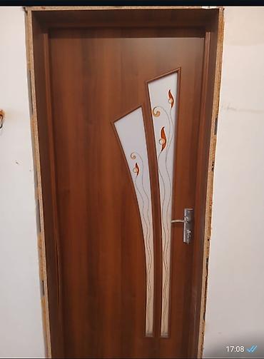 fındıq ağacı: Daxili qapı – dekorativ şüşəli dizayn - Material: ağac fakturalı — 1