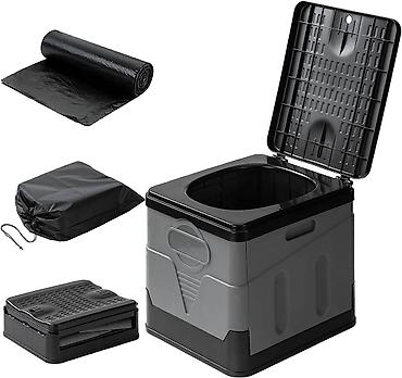 Oprema za kampovanje: Prenosivi sklopivi toalet/kanta – multifunkcionalna kutija za — 7