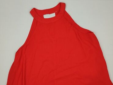 Women's Clothing: Damska bluzka w kolorze czerwonym z dekoltem halter, idealna na różne