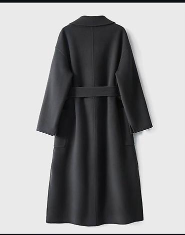 Пальто: Женское пальто-халат темно-серого цвета - Крой: свободный, длина — 3