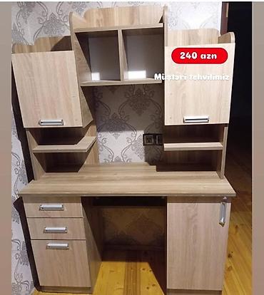 stulla: Düz masa, Polkalı, Siyirməli, Azərbaycan, Teksturalı laminat, Zəmanətli, Kredit yoxdur — 1