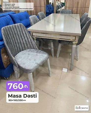 Ev və bağ: Masa Dəsti – 90×160/200 sm - Mexanizm: açılan (uzadıla bilən), ölçü — 1