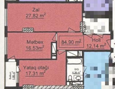 bayilda kiraye evler 2024: 2 otaqlı, Yeni tikili, 85 kv. m