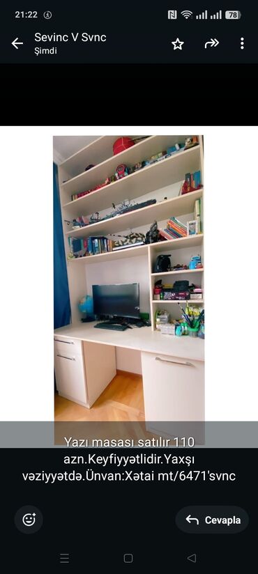 Matraslar: Yazı masası satılır 110 azn.Keyfiyyətlidir.Yaxşı