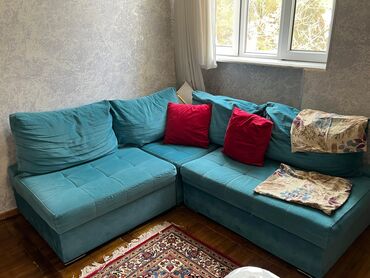 Угловой диван, Б/у, С подъемным механизмом, Ткань, Нет доставки