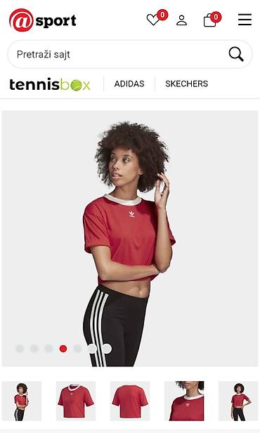Adidas Crop Top W – ženska majica, model FM3258 - Boja: crvena sa — 9