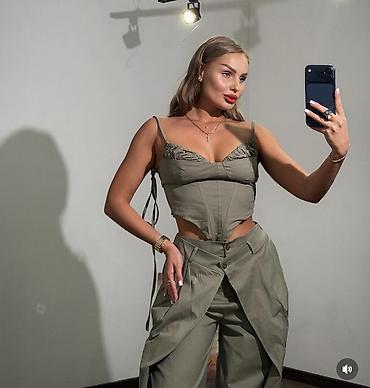 terranova helanke: Damski komplet – korset top i široke pantalone sa preklopom - S M L / — 4